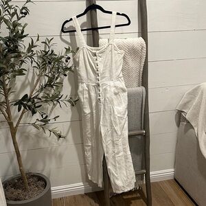 Billabong Textured Cream Jumpsuit